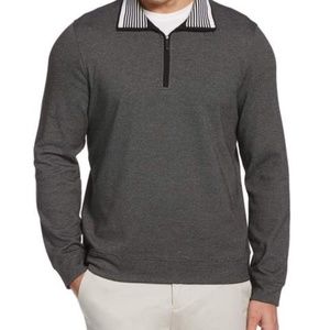 Perry Ellis 1/4 Zip Long Sleeve Mock Neck Shirt